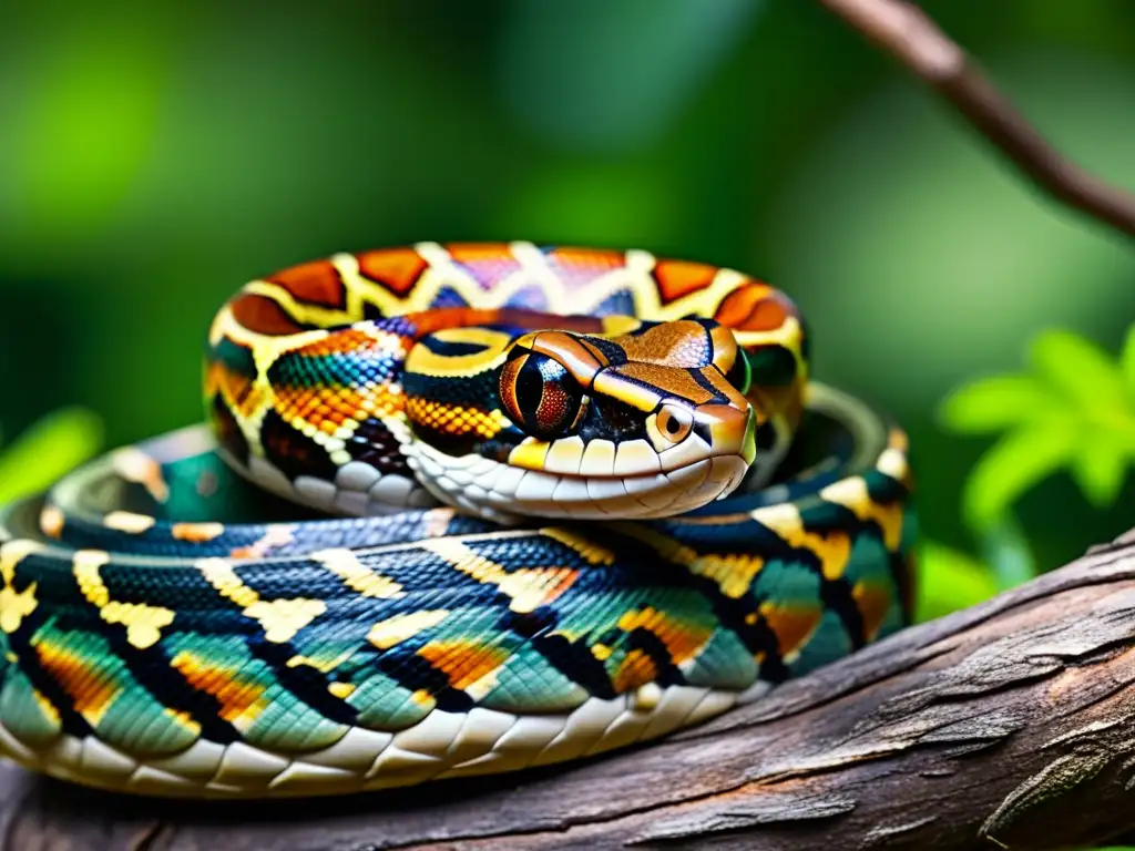 Exquisita imagen de una boa constrictora en su hábitat natural, destacando su belleza y detalles