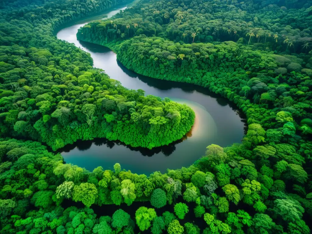 Una exuberante selva tropical con diversidad de especies, iluminada por la filtración de luz solar a través del dosel