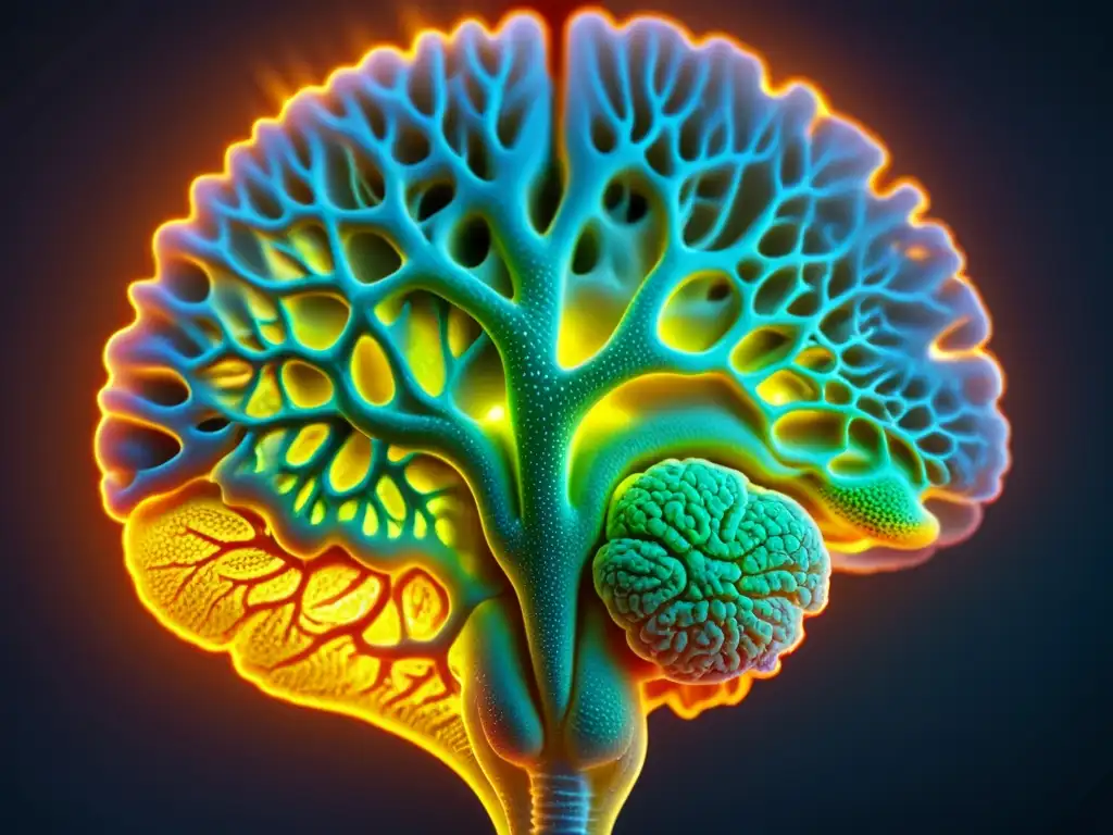 'Fascinante imagen de la estructura cerebral de un reptil, resaltando la compleja red de neuronas y sinapsis