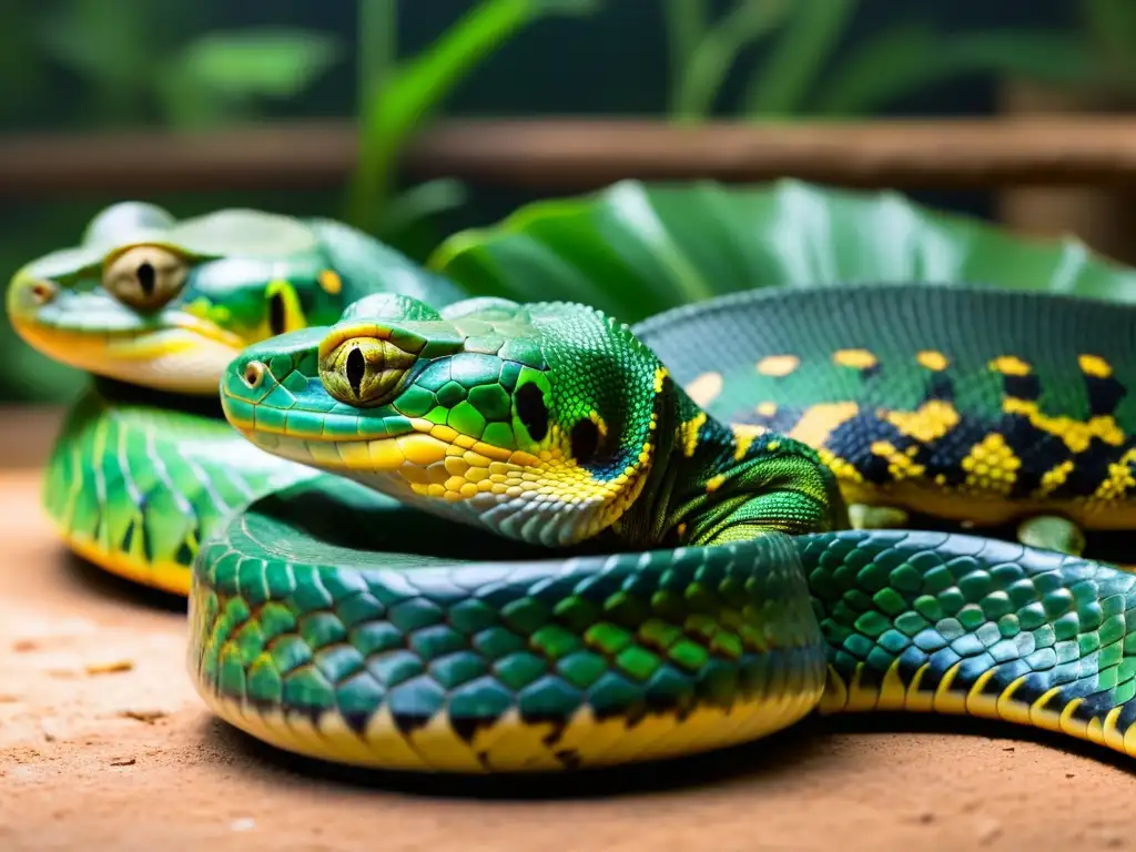 Grupo cautivo de reptiles - socialización de reptiles en cautiverio, comportamiento social, escamas detalladas y dinámicas sociales cautivadoras
