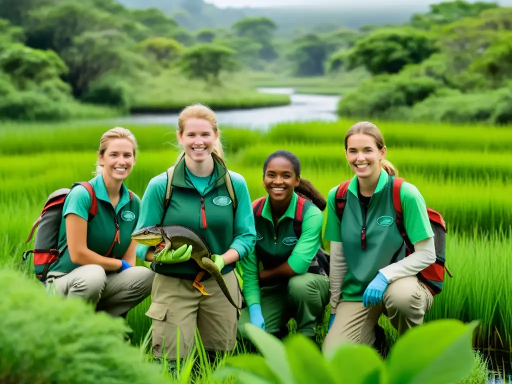 Grupo de jóvenes líderes de conservación en acción, restaurando hábitats y protegiendo reptiles y anfibios