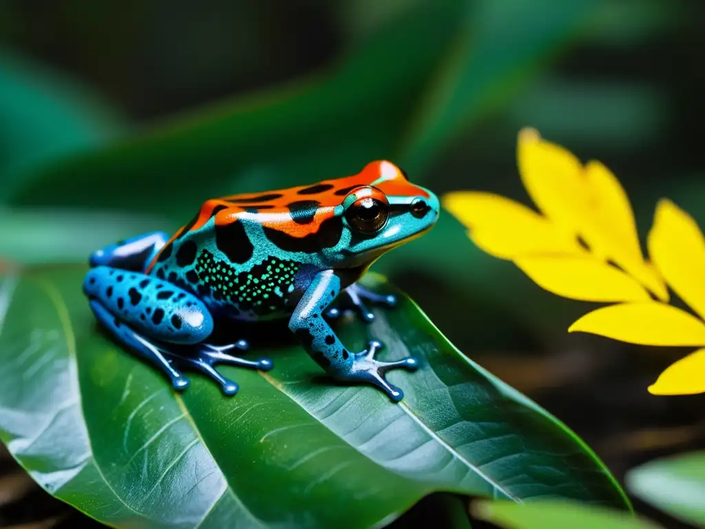 Grupo de ranas flecha venenosa migrando en la selva tropical, destacando la belleza y diversidad de estas migraciones anfibias