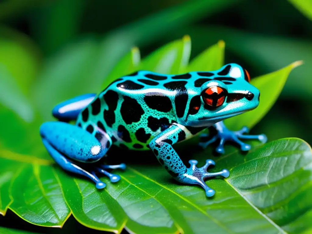 Grupo de ranas venenosas coloridas en su hábitat natural en la selva, destacando la prevención y tratamiento enfermedades anfibios