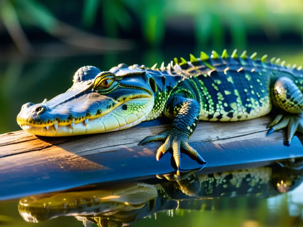 Un grupo de reptiles acuáticos descansando en un tronco sumergido