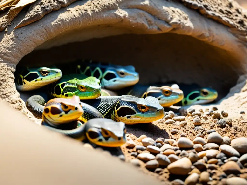 Un grupo de reptiles en hibernación y estivación, mostrando adaptaciones únicas para sobrevivir en su hábitat natural