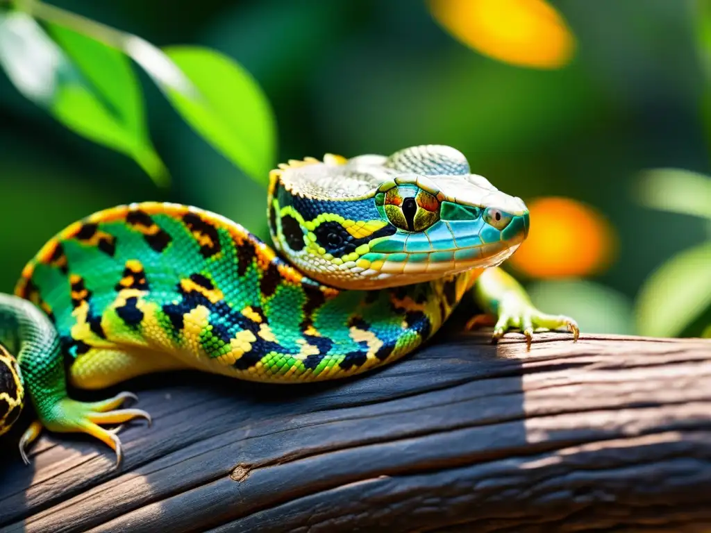 Grupo de reptiles exóticos en su hábitat natural, impacto CITES comercio internacional reptiles