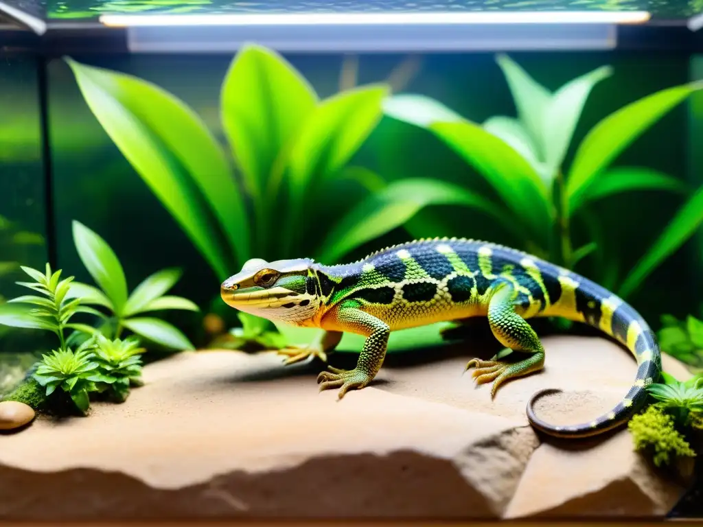 Un hábitat de reptiles vibrante y saludable con prevención de cojera, cuidados e iluminación natural