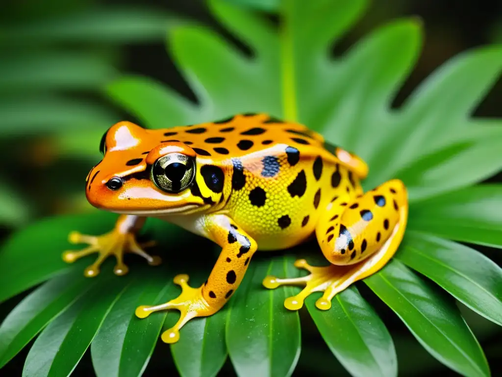 Un hermoso anfibio en peligro, resaltando la textura de su piel única y la importancia de protegerlos de patógenos en reptiles en peligro