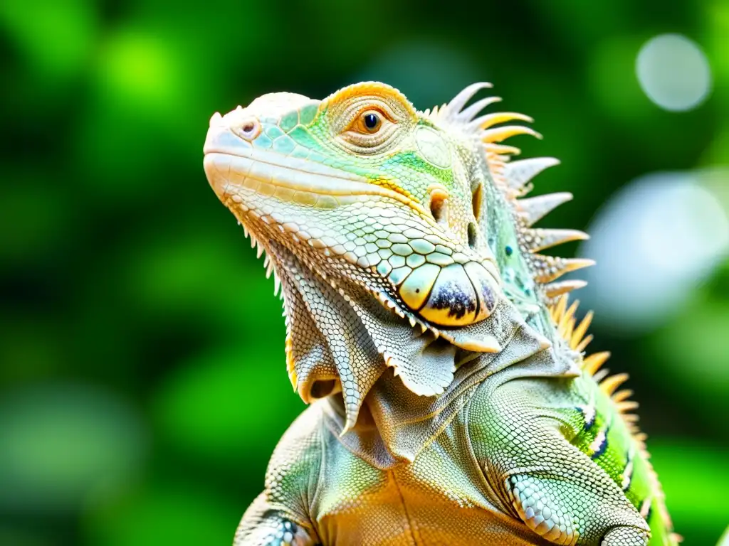 Una iguana en su hábitat natural muestra signos de infecciones respiratorias, como dificultad para respirar, ojos hinchados y secreción nasal