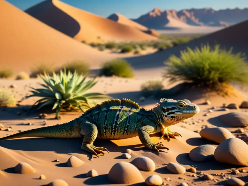 Una imagen desértica muestra reptiles buscando sombra bajo rocas