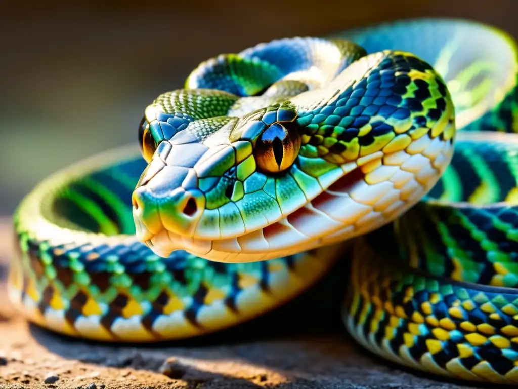 Una imagen detallada y emotiva de una serpiente mudando su piel, destacando el significado simbólico de la muda y la transformación