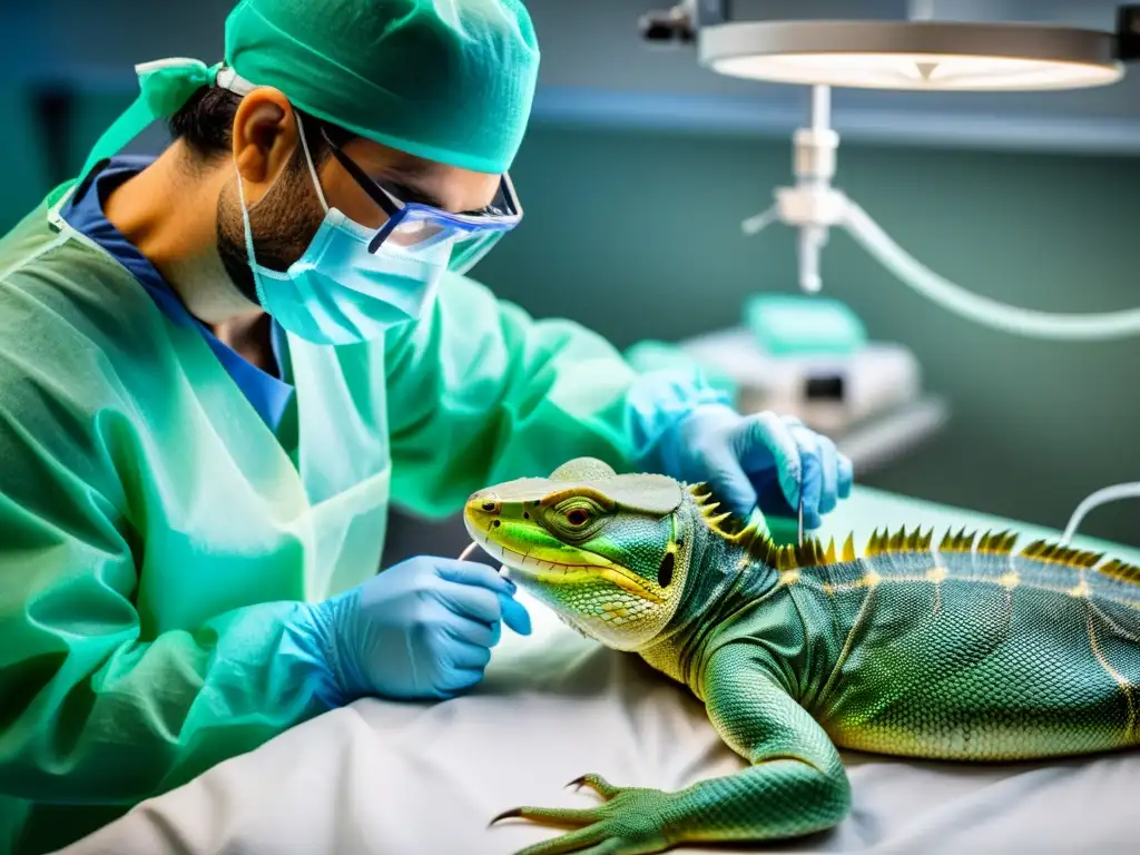 Imagen detallada de intervenciones quirúrgicas cardiovasculares en reptiles, mostrando precisión y expertise del equipo veterinario