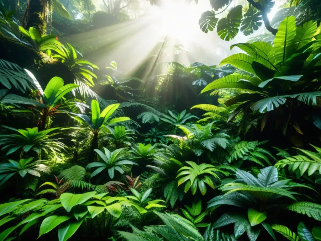 Imagen 8k de exuberante selva tropical con reptiles en su hábitat natural