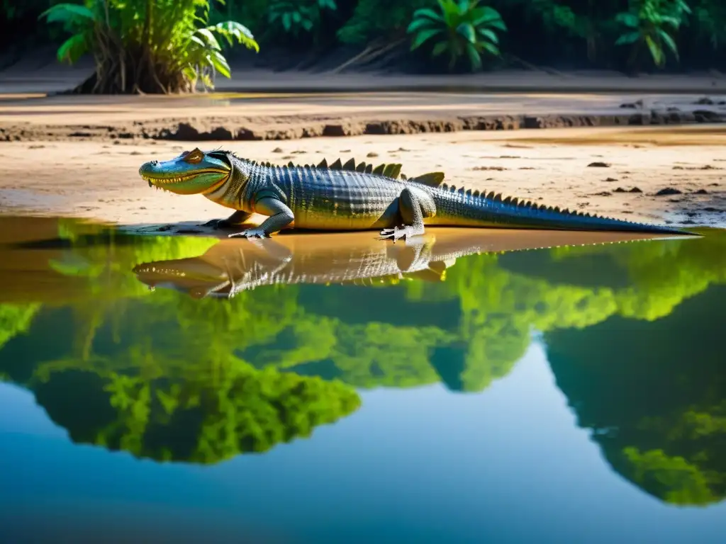 Imagen impactante del cocodrilo del Orinoco en su hábitat natural, destacando la importancia de la conservación de esta especie icónica en la ciencia