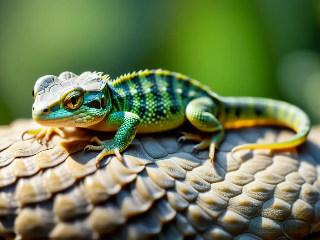 Imagen impactante de una cría de reptil mudando su piel, mostrando la delicadeza del proceso de crecimiento y madurez