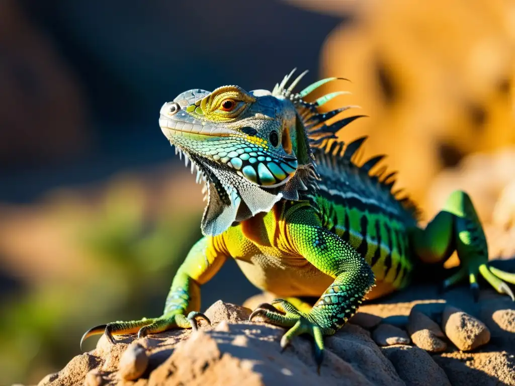 Imagen impactante de una iguana espinosa (Ctenosaura) en su entorno árido