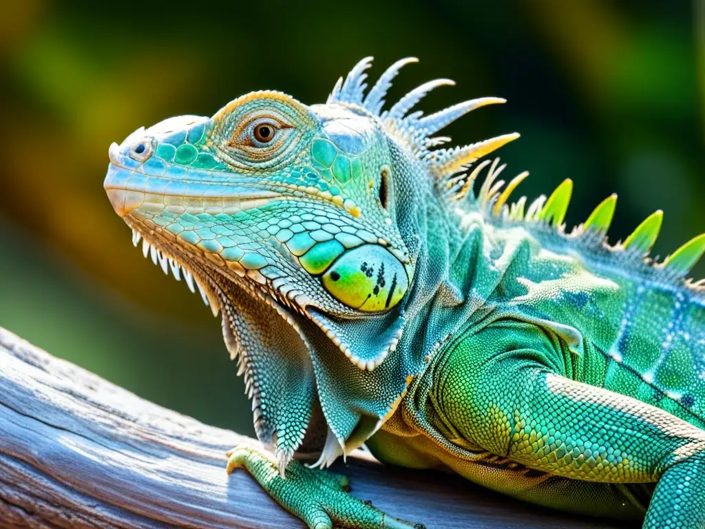 Imagen impactante de una iguana verde en convulsiones, con escamas y músculos tensos