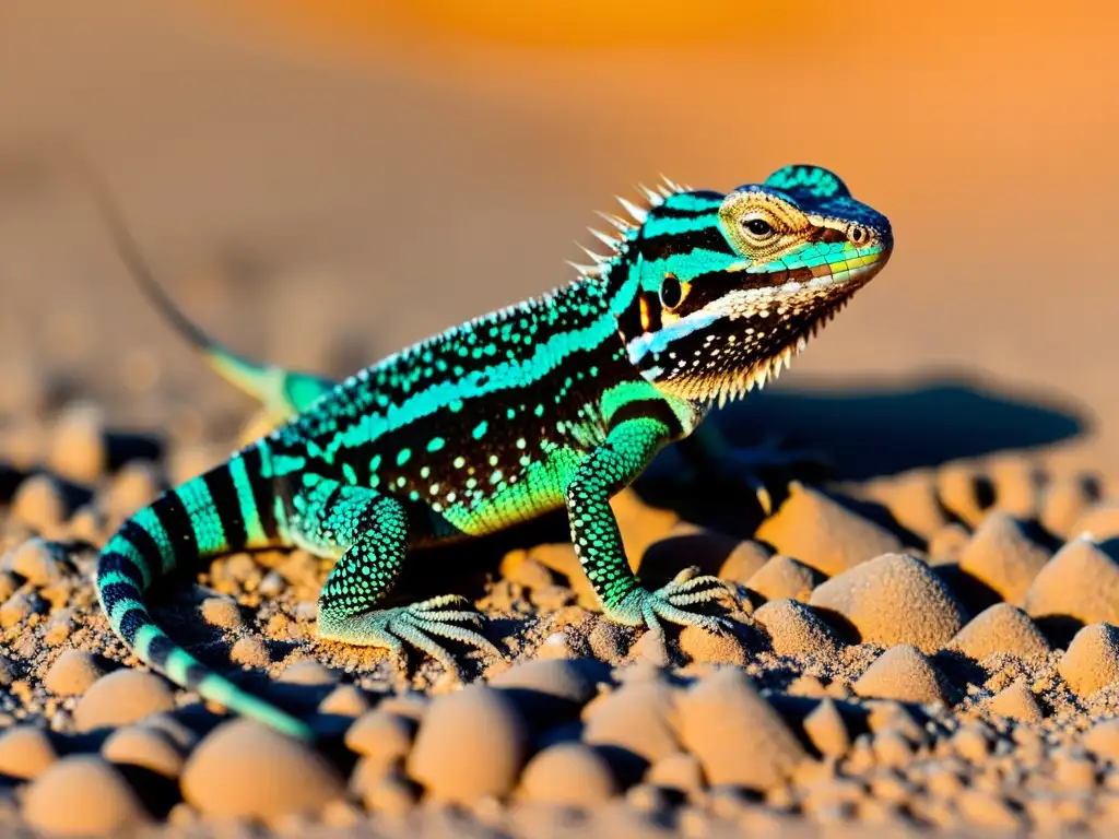 Imagen impactante de un lagarto espinoso del desierto, adaptado a condiciones extremas