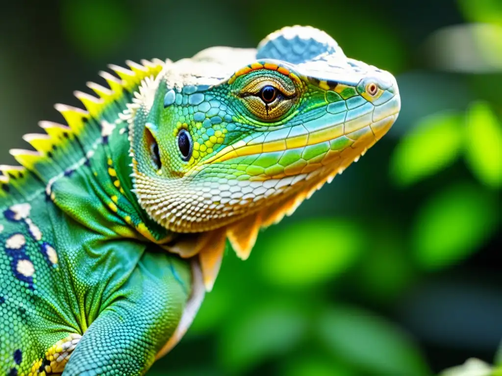 Una imagen impactante de un reptil en peligro rodeado de exuberante vegetación, transmitiendo su vulnerabilidad ante los patógenos