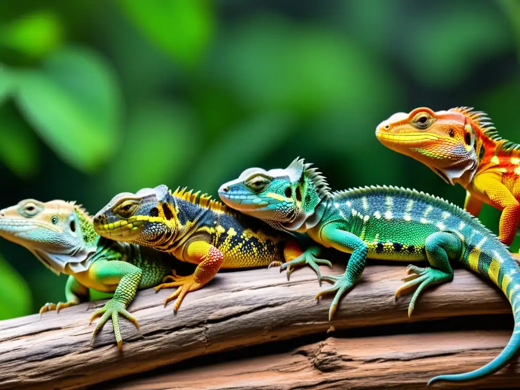 Imagen impactante de reptiles sociales en su hábitat natural, con prevención canibalismo reptiles sociales