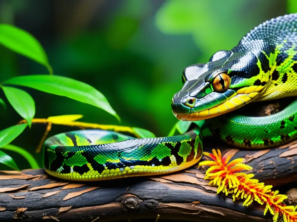 Imagen impresionante de un ecosistema tropical con reptiles, muestra el comportamiento reptiles en su entorno natural