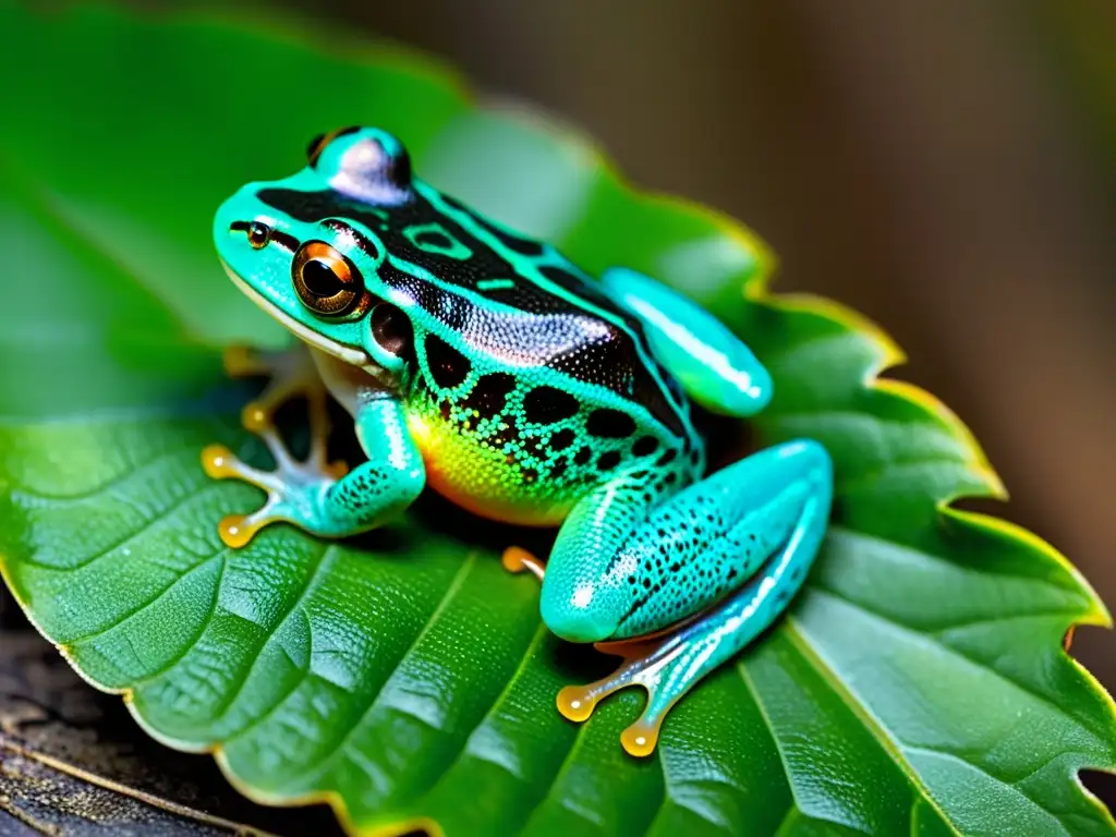 La imagen muestra la biología única de la piel de anfibios, con sus patrones, texturas y colores, destacando la diversidad de adaptaciones