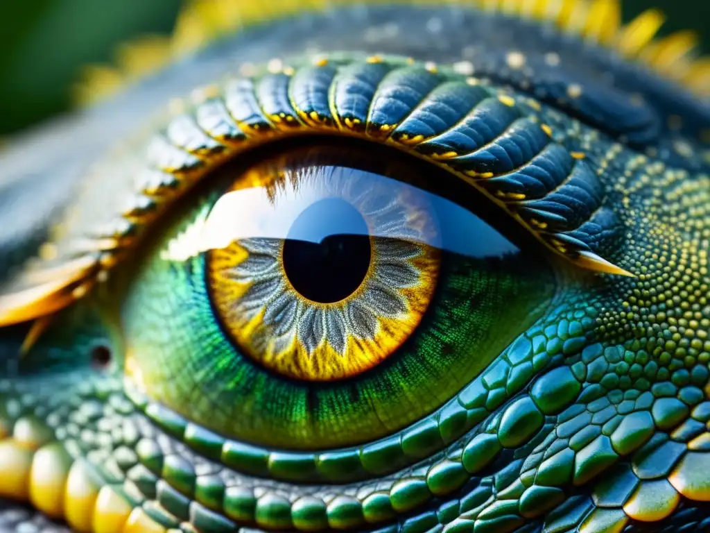 El impacto de los ciclos de luz y oscuridad en el desarrollo de los reptiles, capturado en la intensidad de su mirada