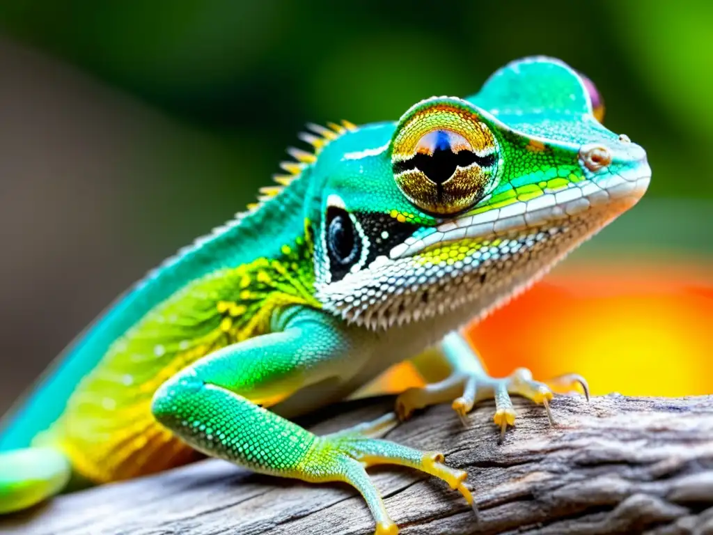 Un impresionante anolis macho muestra su colorido dewlap en pleno ritual de apareamiento