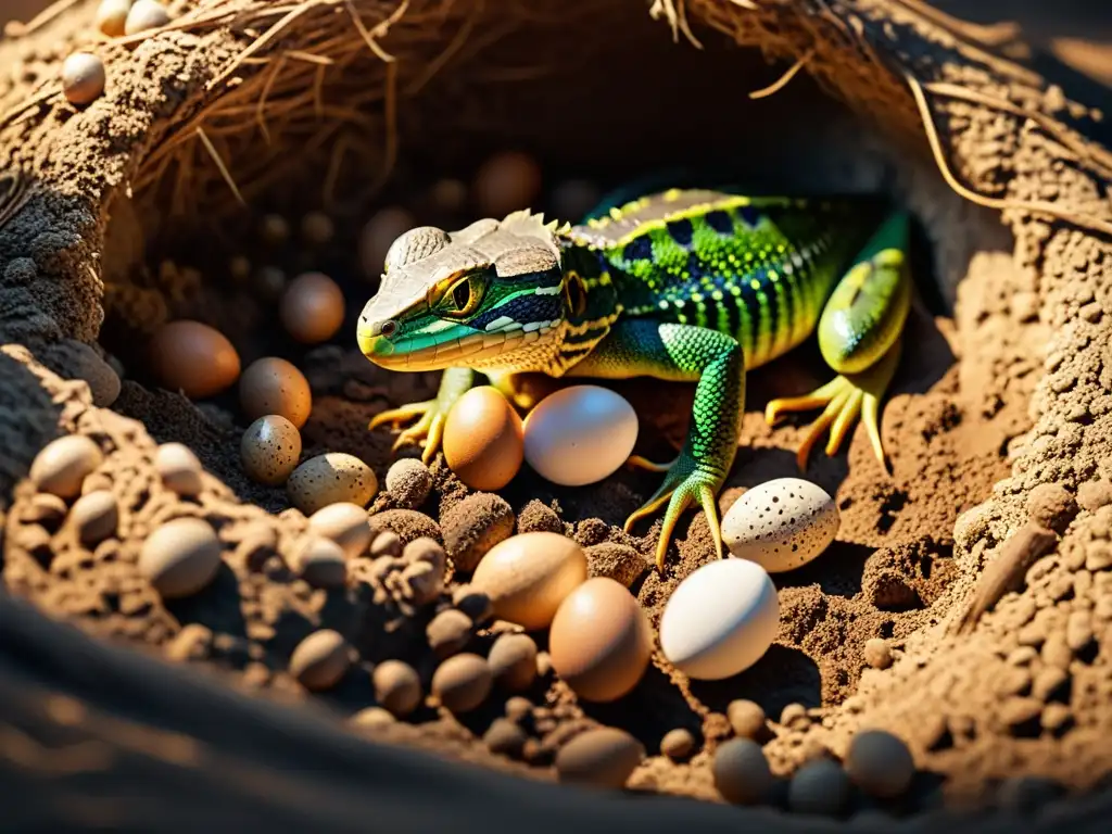 'Impresionante imagen de la reproducción de reptiles, con una hembra cuidadosamente colocando sus huevos en un nido excavado