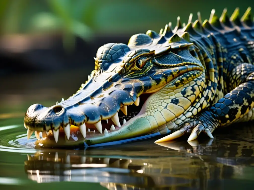 Impresionante imagen de un reptil acuático capturando a su presa, destacando el comportamiento depredador reptiles acuáticos