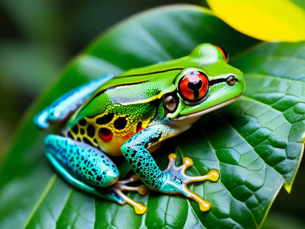 'Increíble rana arbórea en selva exuberante