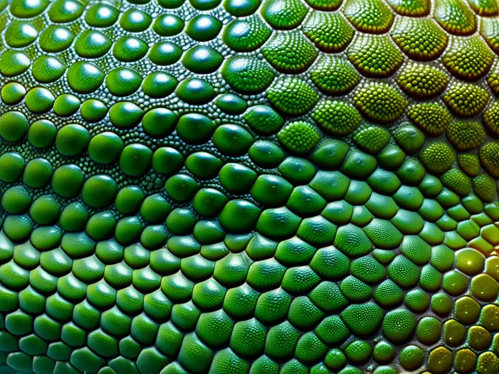 Infección por Criptosporidium en Reptiles: Detalle microscópico de la piel de un reptil revelando los parásitos y peligro de la enfermedad