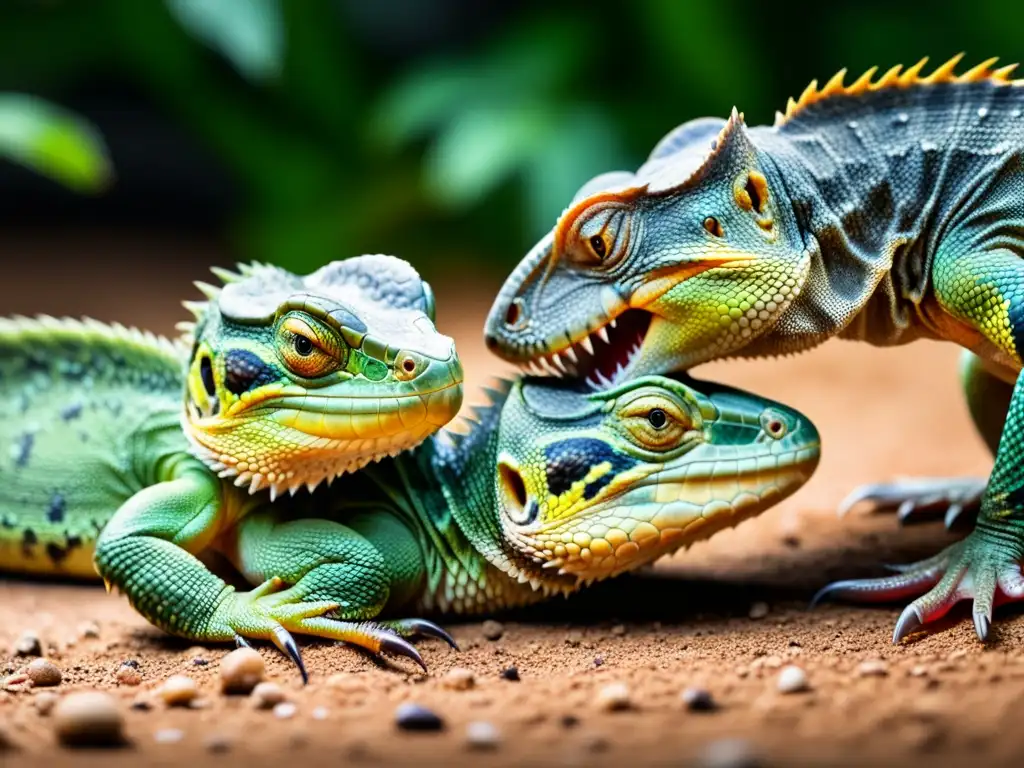 Intensa lucha entre reptiles, detalle asombroso de canibalismo