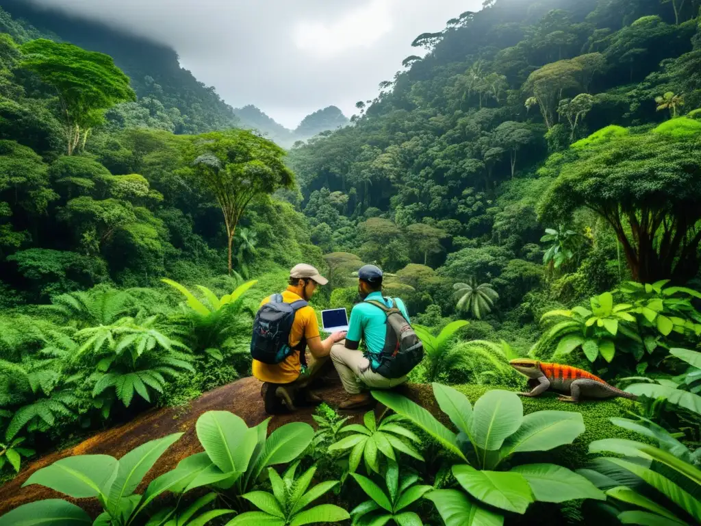 Investigadores realizan inventarios globales de reptiles con IA en exuberante selva tropical, mapeando biodiversidad con precisión y detalle