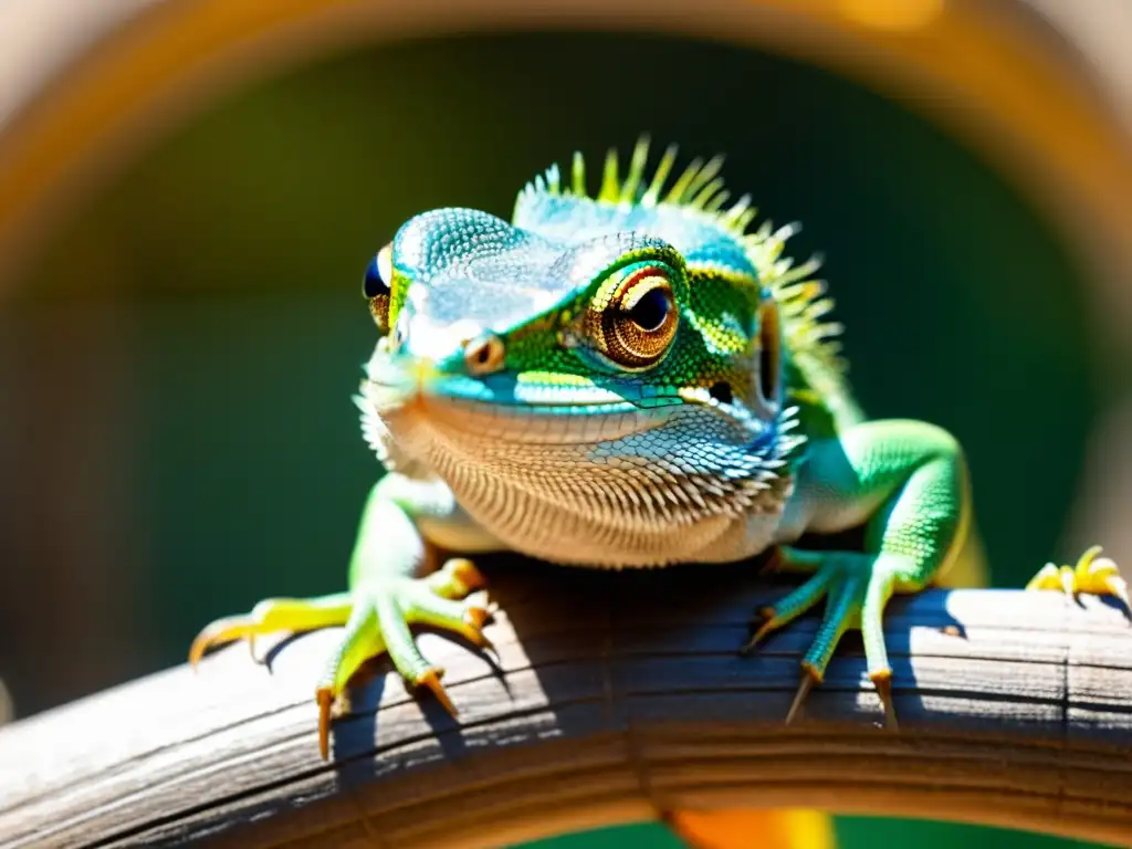 Un lagarto muestra su agilidad en un complejo recorrido, destacando su fuerza y determinación