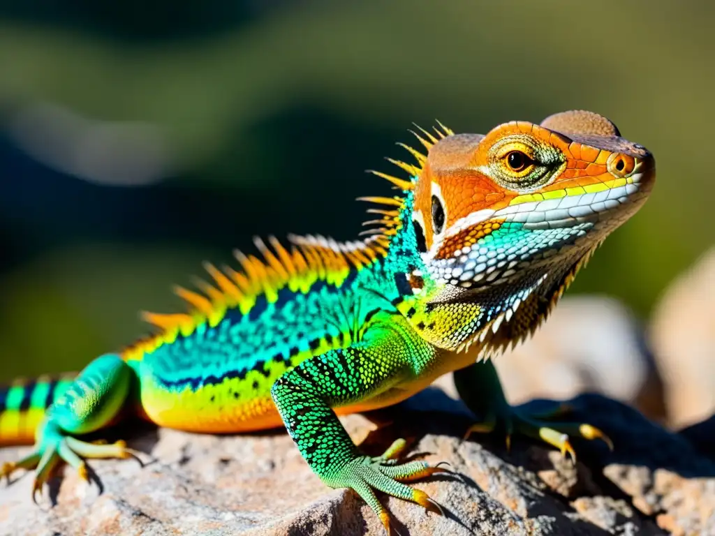 Un lagarto de alta altitud muestra sus impresionantes escamas y colores mientras se adapta a la montaña