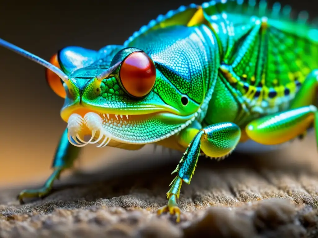 La lengua de un reptil captura un grillo con detalle asombroso