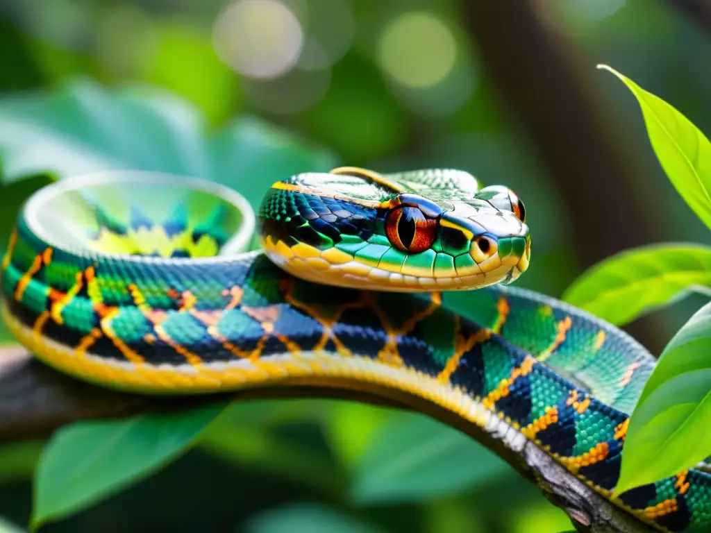 Un mágico ciclo de vida de serpiente en su hábitat natural, entre sombras y luz