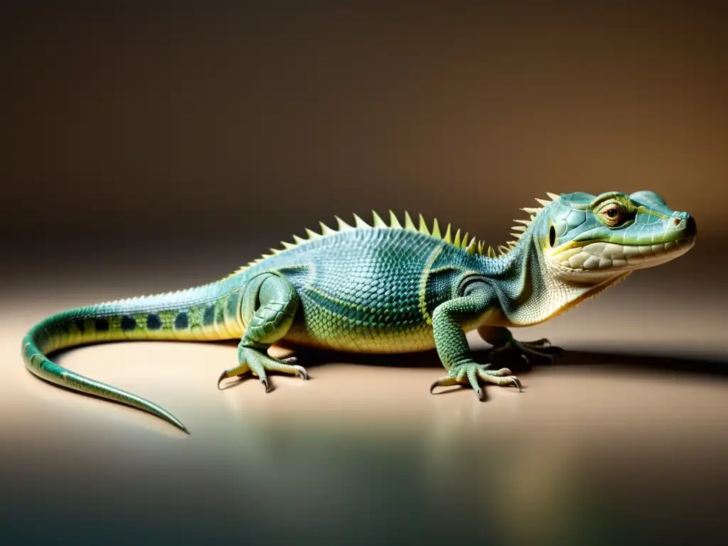 Modelado 3D de reptil con detalles anatómicos, textura realista y iluminación dramática, ideal para estudio anatómico de reptiles