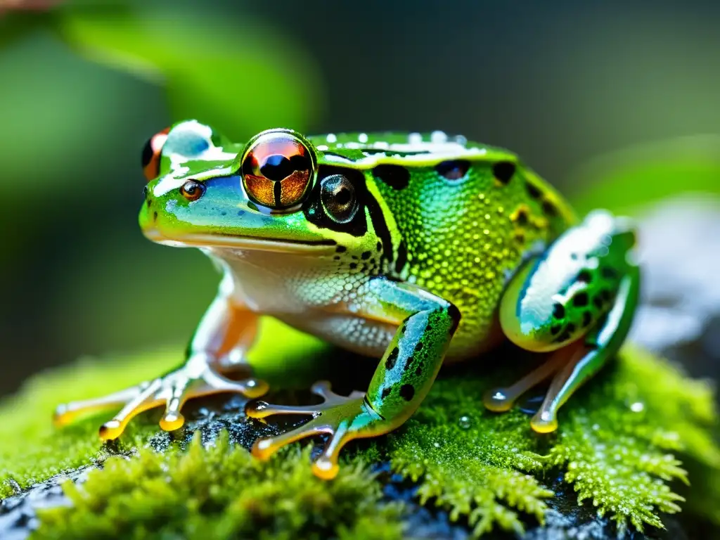 Un momento mágico en la naturaleza: una rana verde capturando una libélula