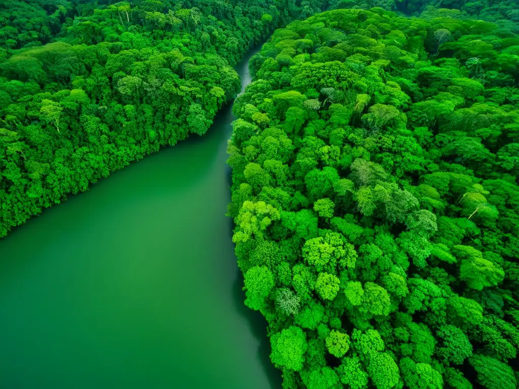 Perspectivas aéreas estudio anfibios: un exuberante dosel de selva tropical capturado desde un dron, revelando un paisaje de descubrimientos