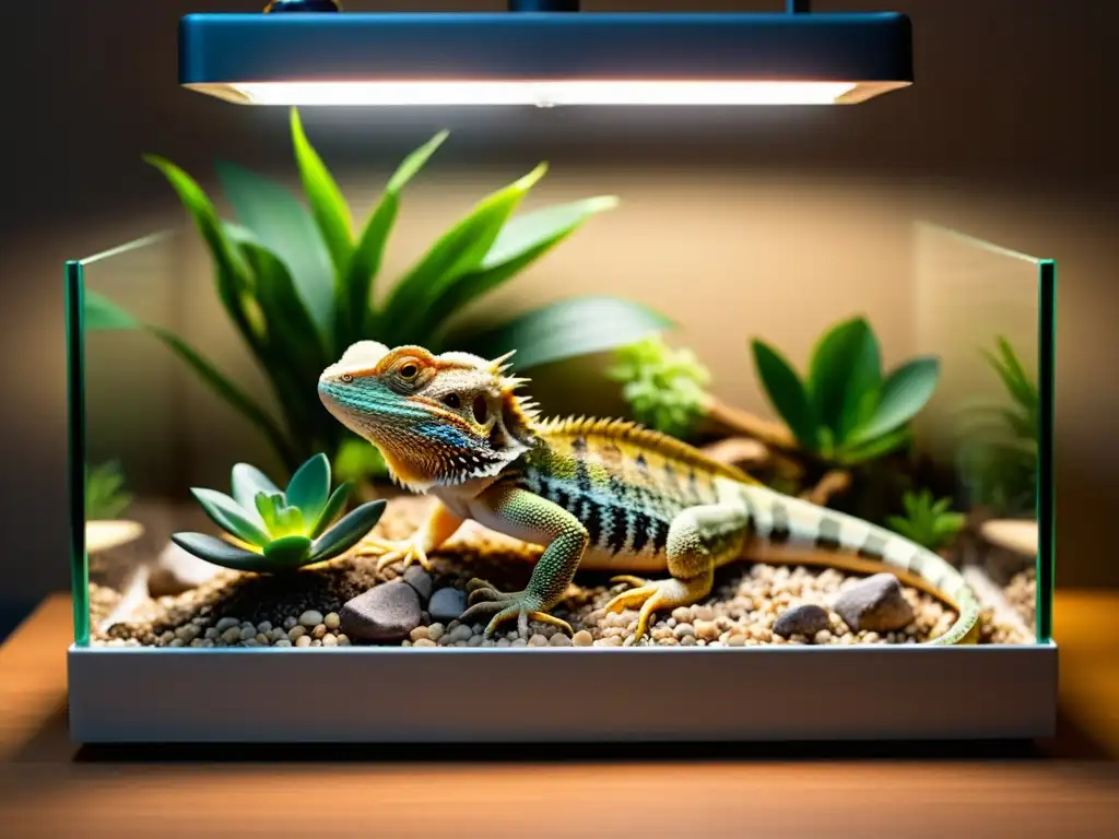 Terrario detallado para dragón barbudo: calidez y comodidad Un refugio cálido y natural para reptiles en invierno cuidados
