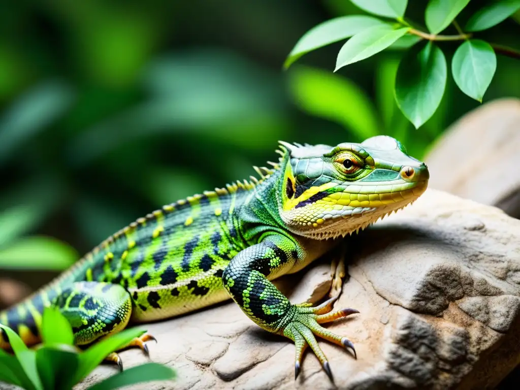 Reptil estresado en hábitat natural, con piel opaca y ojos cerrados