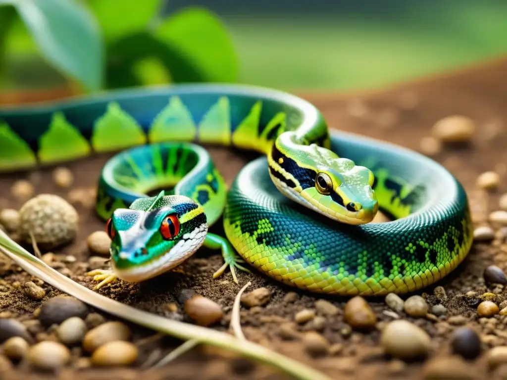 Reptil participando en relaciones simbióticas con agricultores, mostrando la interacción única en un entorno agrícola detallado