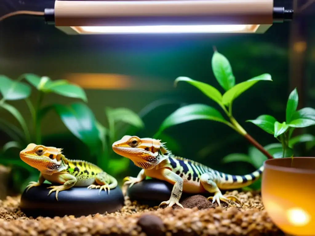 Reptiles cautivos disfrutan de interacciones sociales en terrario natural