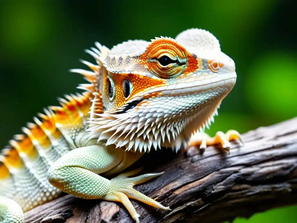 Un retrato detallado de un dragón barbudo en su hábitat natural, destacando la importancia del agua para los reptiles