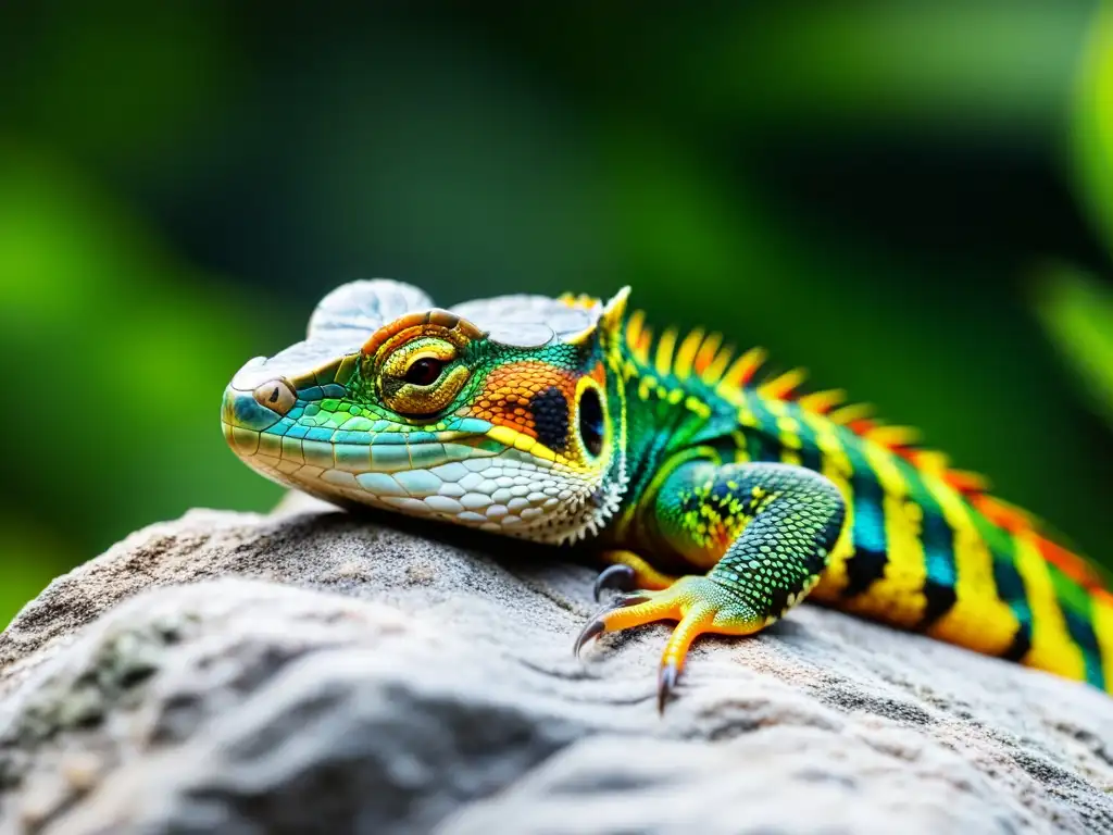 'Retrato detallado de un reptil en peligro de extinción en su hábitat insular