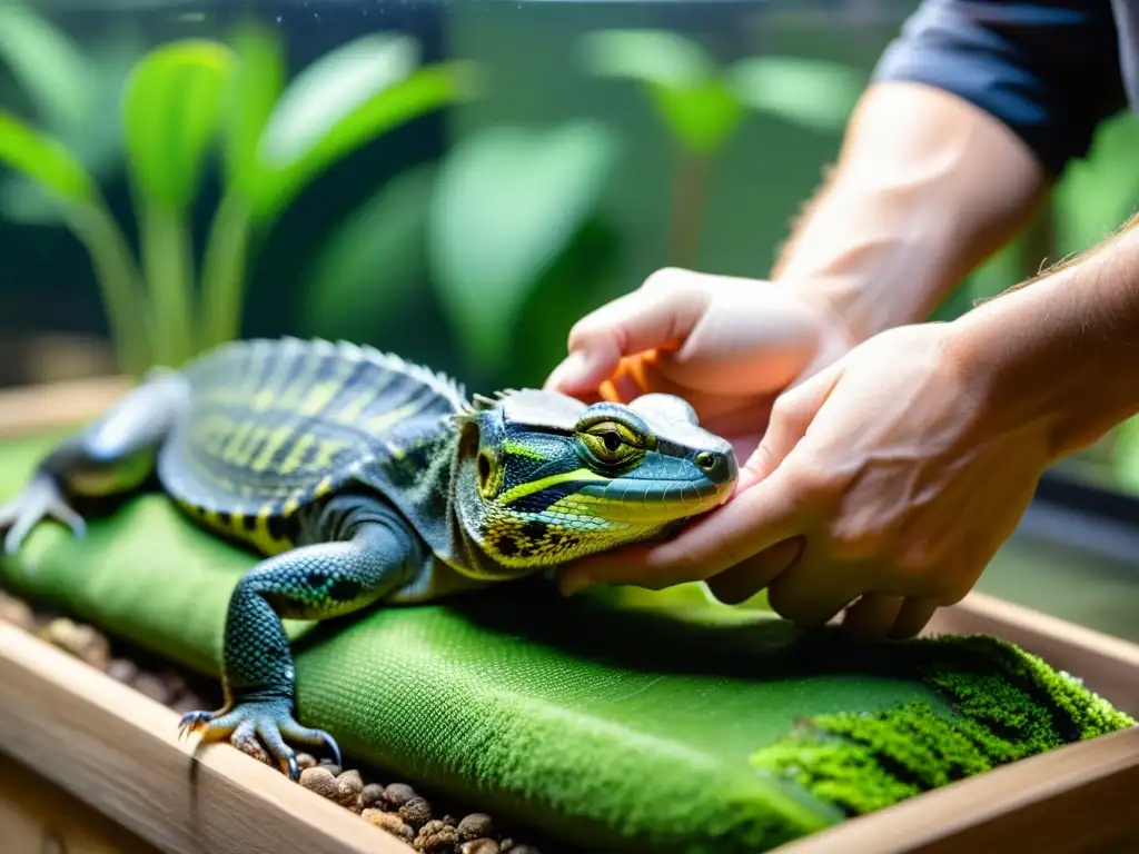 Un santuario de reptiles impecablemente cuidado, con diversas especies bajo luz natural