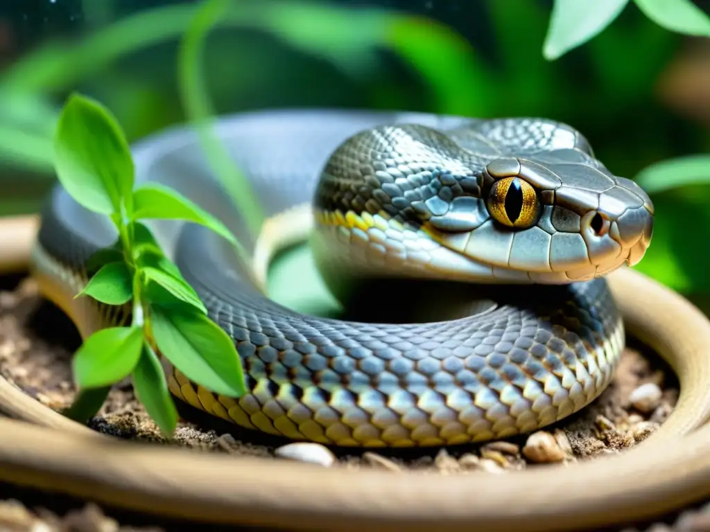 Una serpiente enferma y tratamientos para enfermedades en serpientes