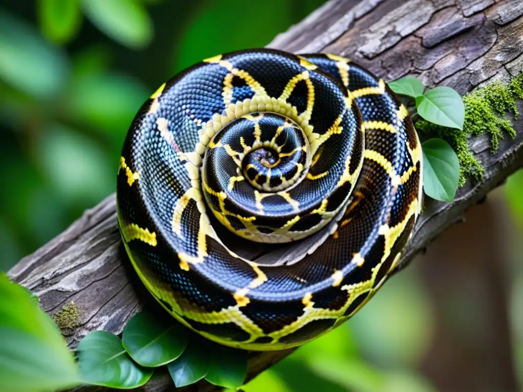 Una serpiente boa en su hábitat natural, mostrando adaptaciones ambientales para cría serpientes